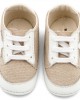 Υφασμάτινο Δετό Sneaker  MI1135 Μπεζ Λευκό