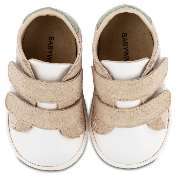 Sneakers  Διπλή Μπαρέτα Χρατς PRI2104 Μπεζ Λευκό Μέντα