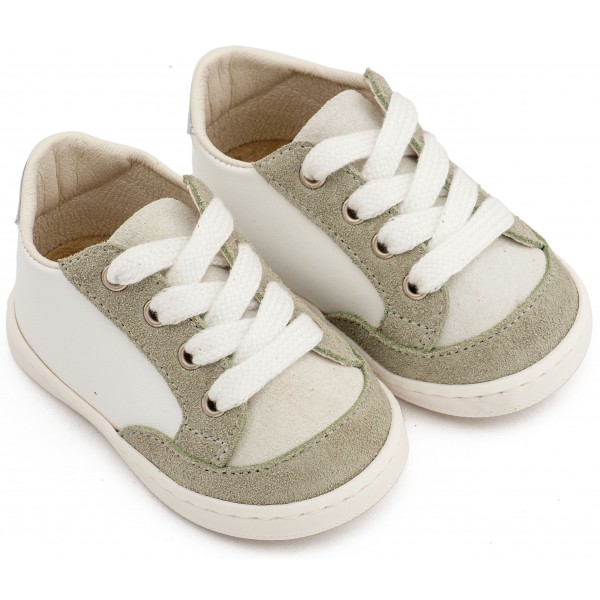 Δερμάτινο Δετό Sneakers PRΙ2120 Λευκό Μέντα
