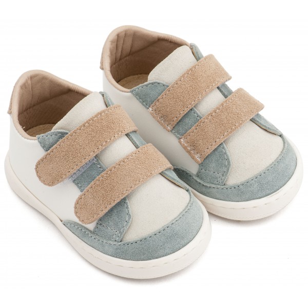 Τρίχρωμο Sneakers Διπλή Μπαρέτα Χρατς PRI2125 Λευκό Μίνεραλ Μπεζ