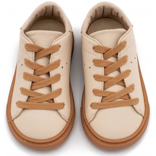 Δετό Δερμάτινο Sneaker BW 4312 Μπεζ