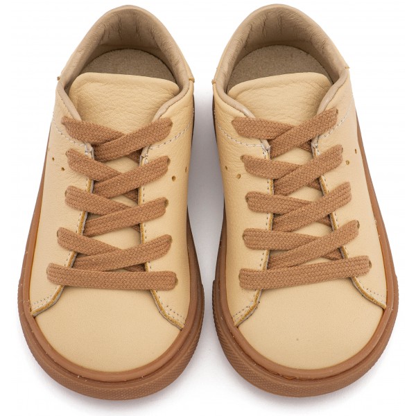 Δετό Δερμάτινο Sneaker BW 4312 Καλαμποκί