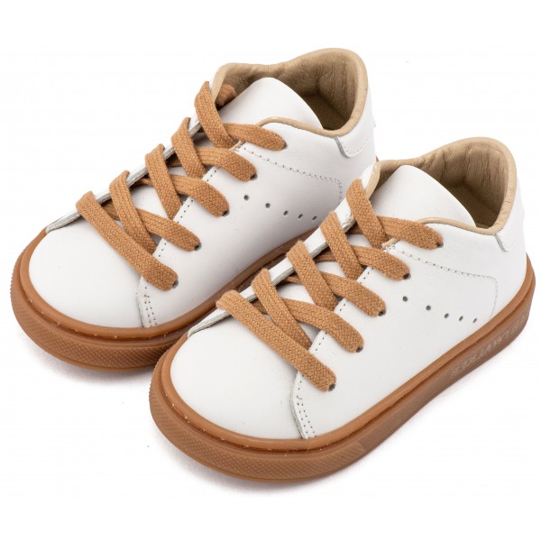Δετό Δερμάτινο Sneaker BW 4312 Λευκό