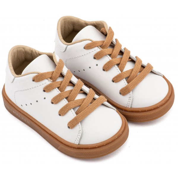 Δετό Δερμάτινο Sneaker BW 4312 Λευκό