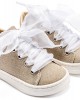 Sneaker απο Ύφασμα και Δέσιμο Κορδέλα BW4864 Πλατίνα