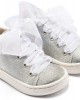 Sneaker απο Ύφασμα και Δέσιμο Κορδέλα BW4864 Ασημί