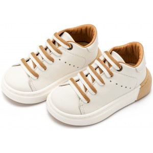 Δετό Sneaker με Δίχρωμο Κορδόνι EXC5294 Λευκό Μπεζ