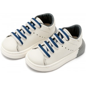 Δετό Sneaker με Δίχρωμο Κορδόνι EXC5294 Λευκό Μπλε