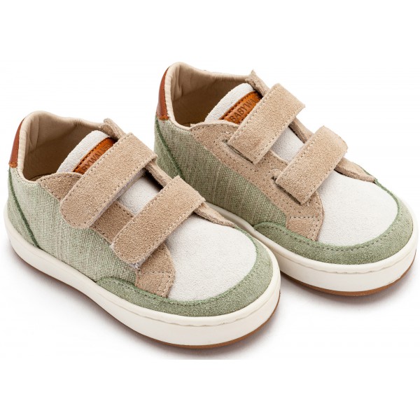 Δίχρωμο Sneaker Διπλό Χρατς EXC5297  Μέντα Μπεζ Λευκό