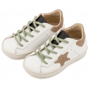 Τρίχρωμο Sneaker Δετό EXC5315  Λευκό Μπεζ Μέντα