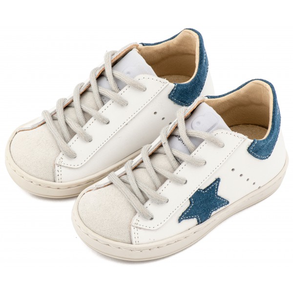 Τρίχρωμο Sneaker Δετό EXC5315  Λευκό Μπλε Ρουά Γκρι