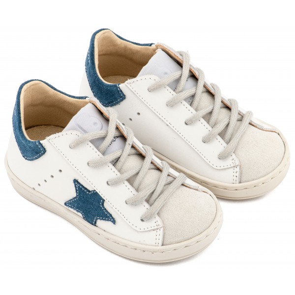 Τρίχρωμο Sneaker Δετό EXC5315  Λευκό Μπλε Ρουά Γκρι