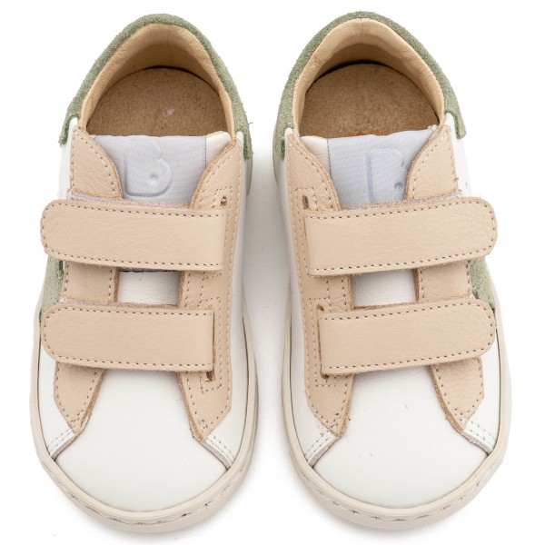 Τρίχρωμο Sneaker Διπλό Χρατς EXC5316  Λευκό Εκρού Μέντα