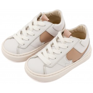 Δίχρωμο Sneaker Δετό EXC8001 Λευκό Μπεζ