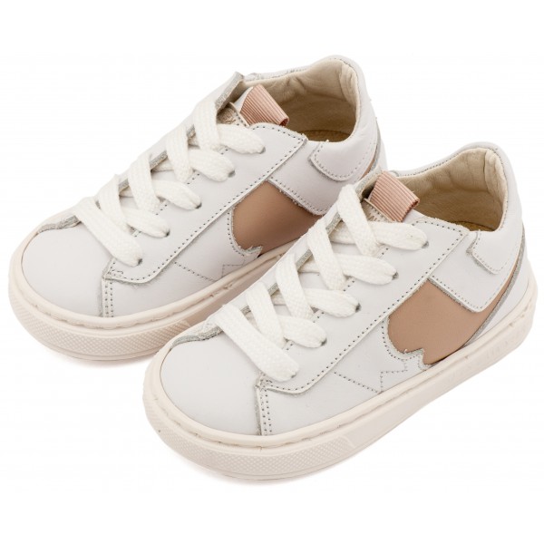 Δίχρωμο Sneaker Δετό EXC8001 Λευκό Μπεζ