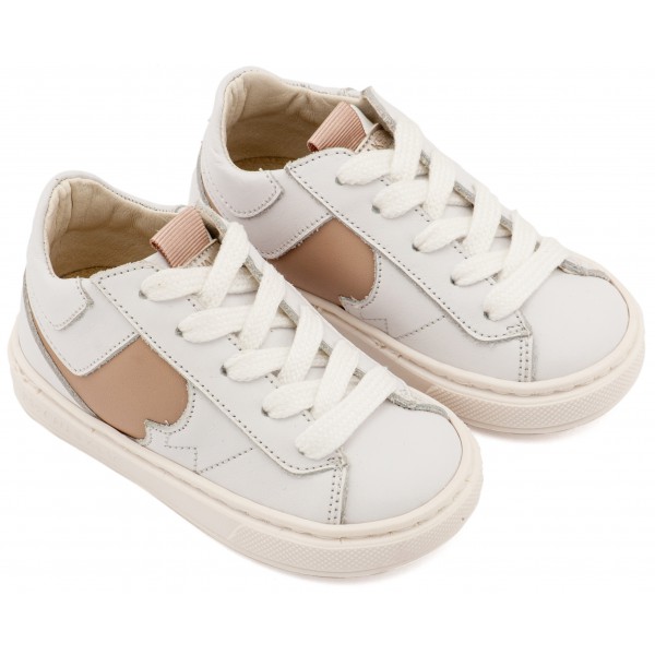 Δίχρωμο Sneaker Δετό EXC8001 Λευκό Μπεζ