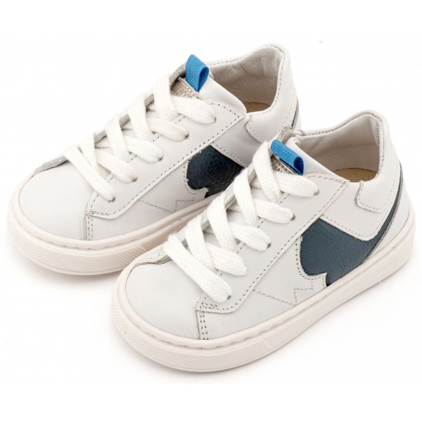 Δίχρωμο Sneaker Δετό EXC8001 Λευκό Μπλε