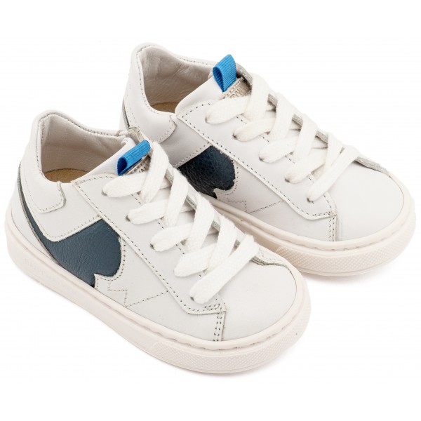 Δίχρωμο Sneaker Δετό EXC8001 Λευκό Μπλε