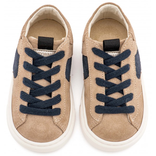 Δίχρωμο Sneaker Δετό EXC8002 Μπεζ Μπλε