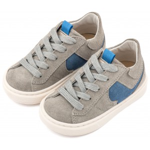 Δίχρωμο Sneaker Δετό EXC8002 Γκρι Μπλε Ρουά
