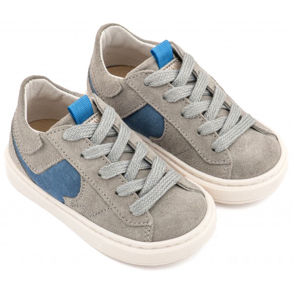 Δίχρωμο Sneaker Δετό EXC8002 Γκρι Μπλε Ρουά
