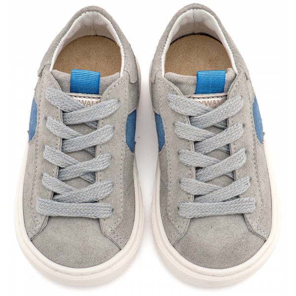 Δίχρωμο Sneaker Δετό EXC8002 Γκρι Μπλε Ρουά