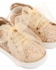 Sneaker απο Ύφασμα Φιλντιρέ Λουλούδια LU6129 Μπεζ