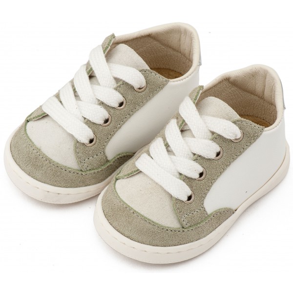 Δερμάτινο Δετό Sneakers PRΙ2120 Λευκό Μέντα